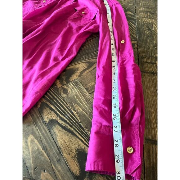 Tory Burch Button Down Women 14 Sheer Cotton Resort Lightweight Preppy Summer - Picture 7 of 12